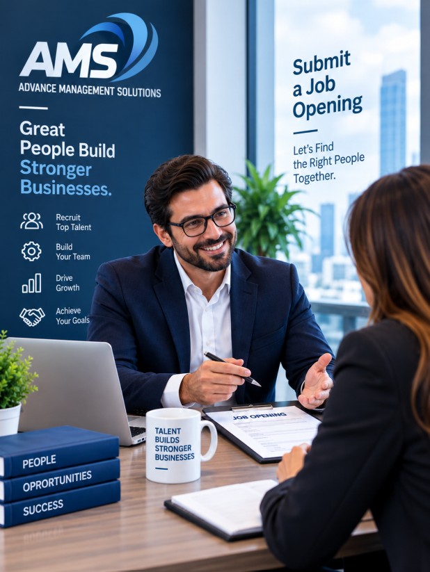 Recruiting professional discussing a new job opening with a client
